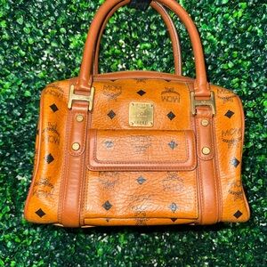 MCM Cognac Leather Satchel